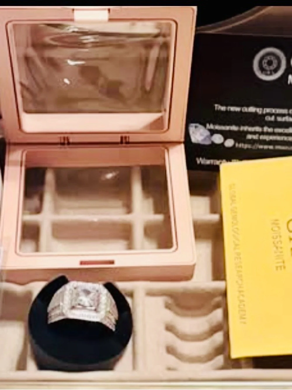 2.2 Carats Moissanite Ring Size 8, GRA Card & Gift box. (S925, But NOT STAMPED)